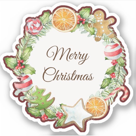 Prettig kerstfeest sticker (Voorkant)