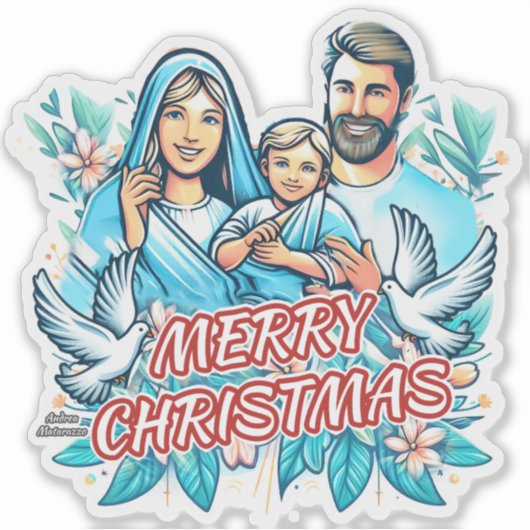 Prettig kerstfeest  sticker (Voorkant)