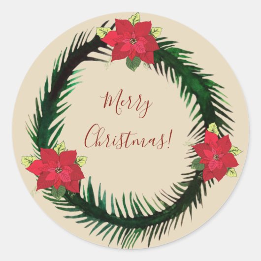 Prettig kerstfeest Sticker (Voorkant)