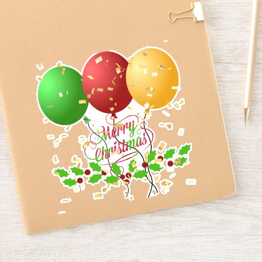 Prettig kerstfeest sticker (Notitieboek)