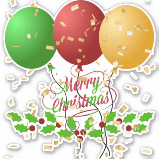 Prettig kerstfeest sticker (Voorkant)