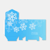 Prettig kerstfeest Stijlvolle Blauwe Sneeuwvlokken Bedankdoosjes (Uitgevouwen)