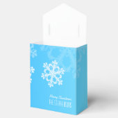 Prettig kerstfeest Stijlvolle Blauwe Sneeuwvlokken Bedankdoosjes (Geopend)