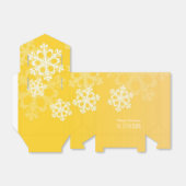Prettig kerstfeest Stijlvolle Gele Sneeuwvlokken Bedankdoosjes (Uitgevouwen)