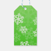 Prettig kerstfeest Stijlvolle groene sneeuwvlokken Cadeaulabel (Achterkant)