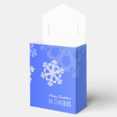 Prettig kerstfeest Stijlvolle kobaltblauwe sneeuwv Bedankdoosjes (Geopend)