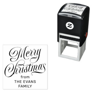 Prettig kerstfeest stijlvolle script gepersonalise zelfinktende stempel