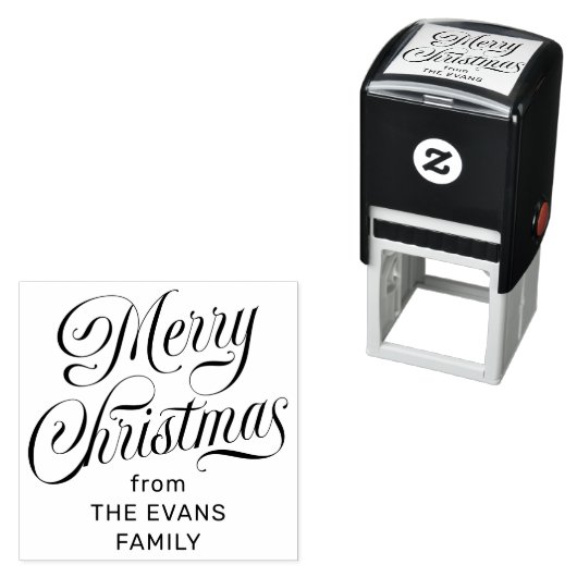 Prettig kerstfeest stijlvolle script gepersonalise zelfinktende stempel (In situ)