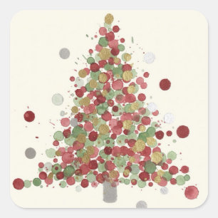 Prettig kerstfeest Stippenboom Vierkante Sticker