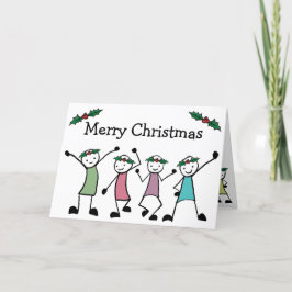 Prettig kerstfeest stok vrienden feestdagen kaart