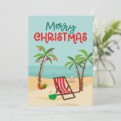 Prettig kerstfeest strand feestdagenkaart (Staand voorkant)
