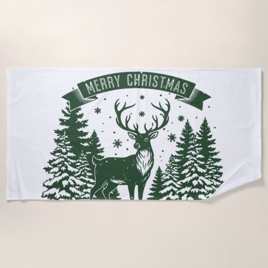 Prettig kerstfeest strandlaken (Voorkant)