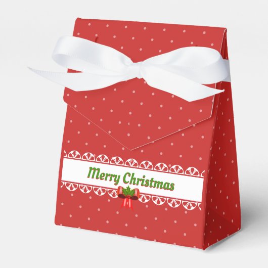 Prettig kerstfeest, Strik en Stippen Bedankdoosjes (Voorkant Zijde)
