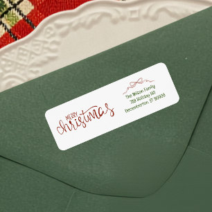 Prettig kerstfeest Strik kerst retouradres Etiket