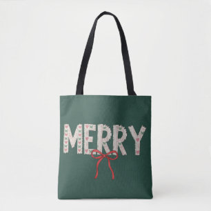 Prettig kerstfeest Strik Vakantiedagen Coquette Wi Tote Bag