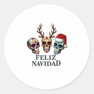 Prettig Kerstfeest Suiker Schedels Rendier Kerstma Ronde Sticker