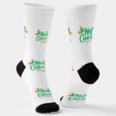 Prettig kerstfeest Super zachte cadeaus Cool Sokken (Gebogen)