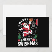 Prettig Kerstfeest Swishmas Kerstman Basketbal Spe Feestdagenkaart (Voorkant / Achterkant)