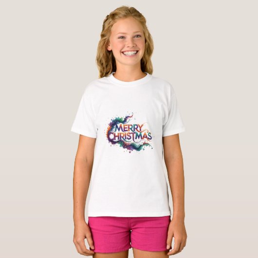 PRETTIG KERSTFEest T BASIS T SHIRT (Voorkant volledig)