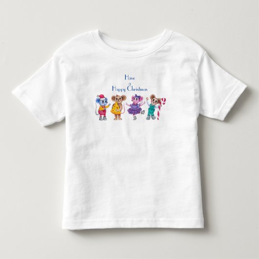 Prettig Kerstfeest” T-shirt voor kinderen (Voorkant)