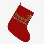 Prettig kerstfeest takshond grote kerstsok (Voorkant (Hangend))