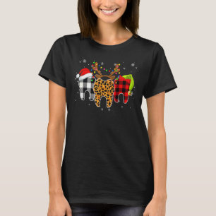 Prettig kerstfeest Tand kostuum Tandheelkundig ass T-shirt