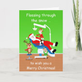 Prettig kerstfeest Tandarts Kerstman Kaart (Voorkant)