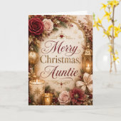 Prettig kerstfeest Tante Kaart (Gele Bloem)