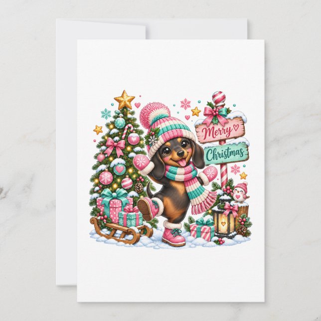 Prettig kerstfeest Teckel (Voorkant)