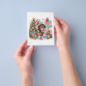 Prettig kerstfeest Teckel Flyer (Hand)