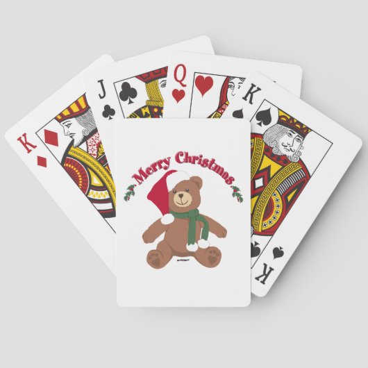 Prettig kerstfeest Teddybeer Pokerkaarten (Achterkant)