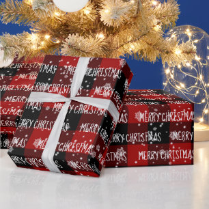 PRETTIG KERSTFEEST Tekst en Sneeuwvlokken Cadeaupapier