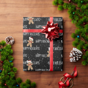 PRETTIG KERSTFEEST Tekst Met Kerstman Van Peperkoe Cadeaupapier