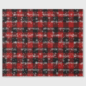 PRETTIG KERSTFEEST Tekst Op Plaid Cadeaupapier (Vlak)