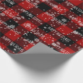 PRETTIG KERSTFEEST Tekst Op Plaid Cadeaupapier (Hoek)