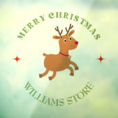 Prettig kerstfeest tekst rendier wit raamsticker (Vel 3)