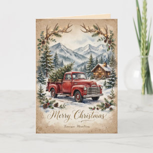 Prettig kerstfeest Tennessee Mountains kaart Rode