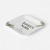 Prettig Kerstfeest - tere dennentakken Papieren Bordje (Gebogen)