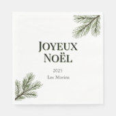 Prettig Kerstfeest - tere dennentakken Servet (Voorkant)