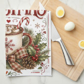 Prettig kerstfeest theedoek (Quarter Fold)