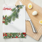 Prettig kerstfeest thuis theedoek (Quarter Fold)