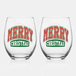 Prettig kerstfeest 'Tis het seizoen om te schitter Wijnglas Zonder Voet