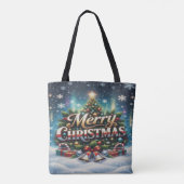 Prettig kerstfeest tote bag (Achterkant)