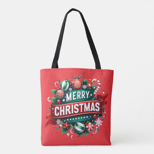 Prettig kerstfeest tote bag (Achterkant)
