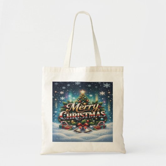 Prettig kerstfeest tote bag (Voorkant)