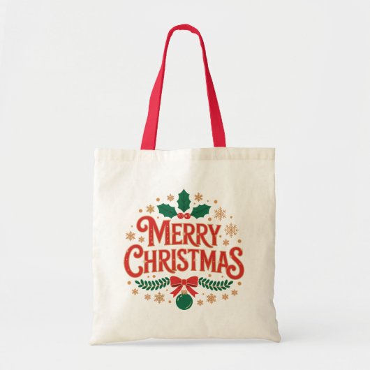 Prettig kerstfeest tote bag (Voorkant)