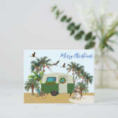Prettig kerstfeest Tropische Camping Ansichtkaart Briefkaart (Staand voorkant)