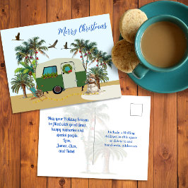 Prettig kerstfeest Tropische Camping Ansichtkaart Briefkaart