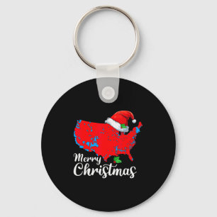 Prettig kerstfeest Trump Patriottische VS Kaart 20 Sleutelhanger