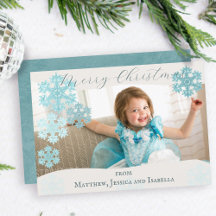 Prettig kerstfeest Turquoise Sneeuwvlokken Eén fot